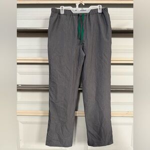 Figs Gray Pants with Green Drawstring